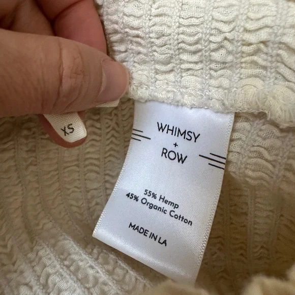 Whimsy + Row Textured Cream Tube Top (hemp/organic fabric) size -XS - Picture 4 of 10